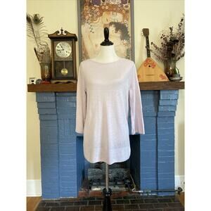 J Jill M Linen Cotton Blend Lilac Sweater Lightweight Knit Modal Popover